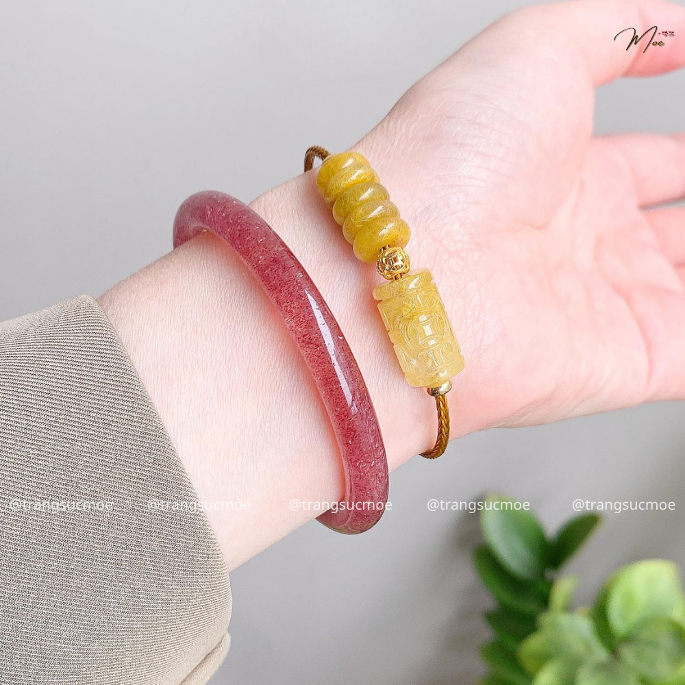 Strawberry Quartz Gemstone Bracelet