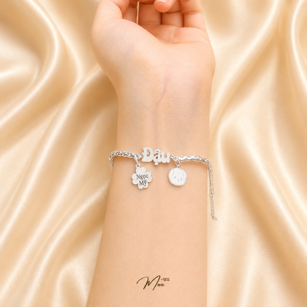Dragon Scale Baby Bracelet – S999 Pure Silver | Custom Name Engraving