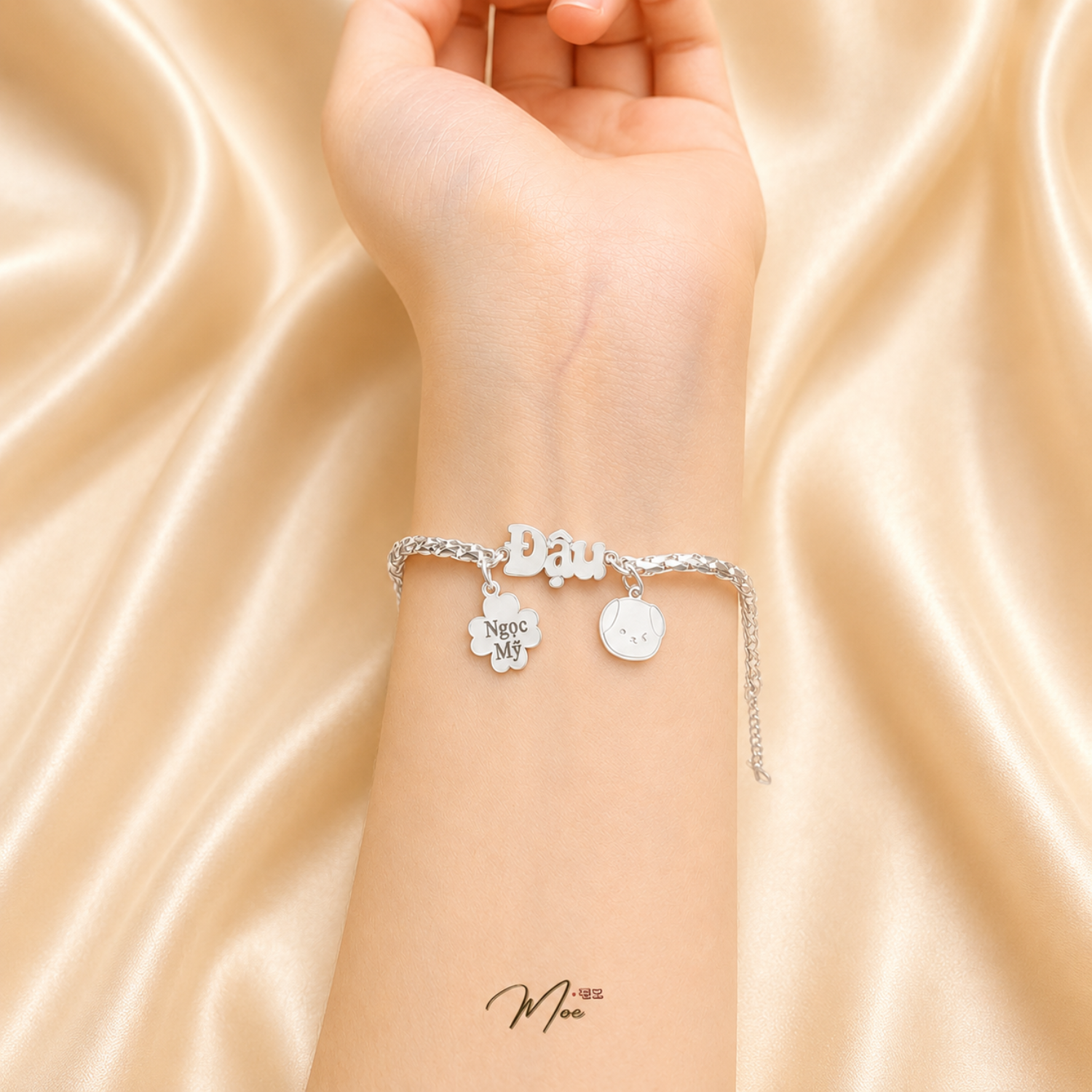 Dragon Scale Baby Bracelet – S999 Pure Silver | Custom Name Engraving