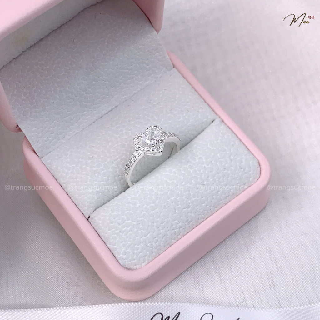 Crystal Heart Women's Ring – S925 Silver