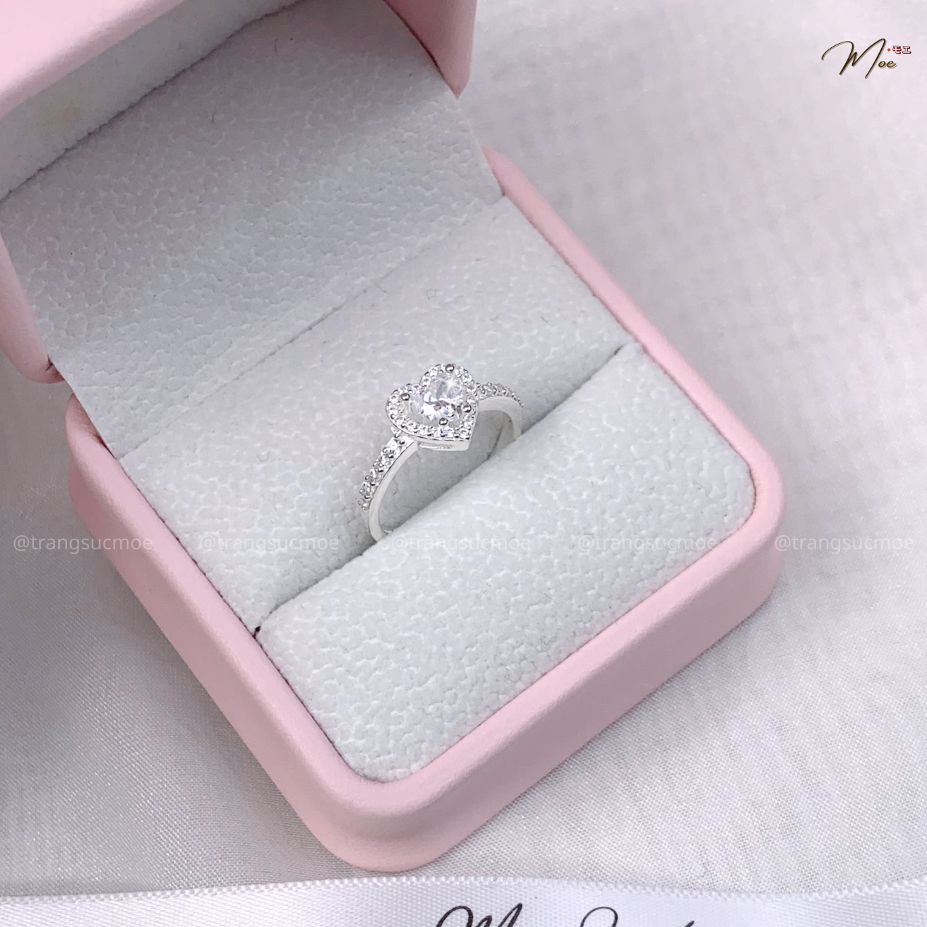 Crystal Heart Women's Ring – S925 Silver