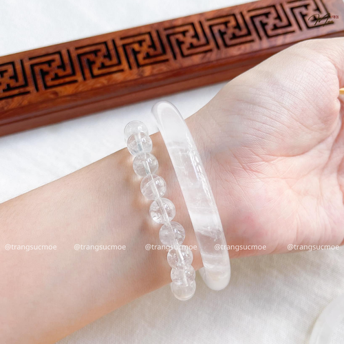 Vòng Tay Đá Thạch Anh Trắng