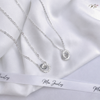 Roman Numeral Ring Pendant Couple Necklace