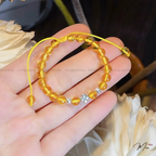 Amber Bracelet with Sterling Silver Charm