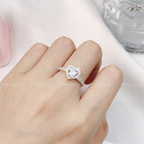 Crystal Heart Women's Ring – S925 Silver