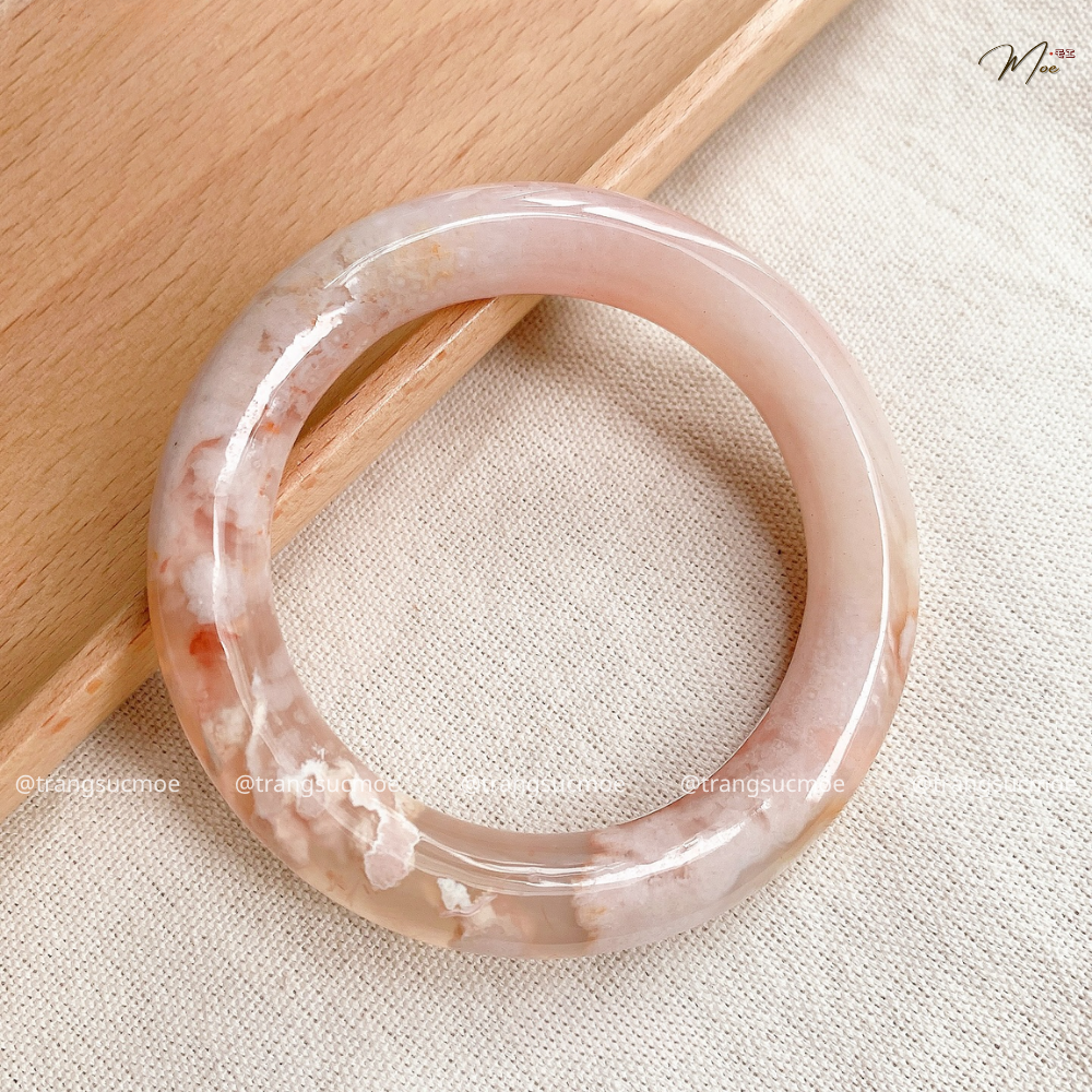 Cherry Blossom Agate Gemstone Bracelet