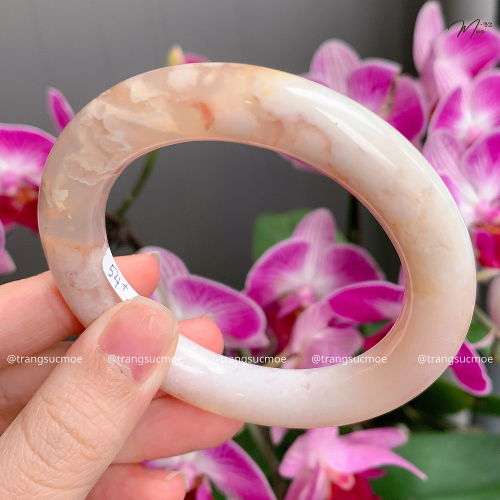 Cherry Blossom Agate Gemstone Bracelet