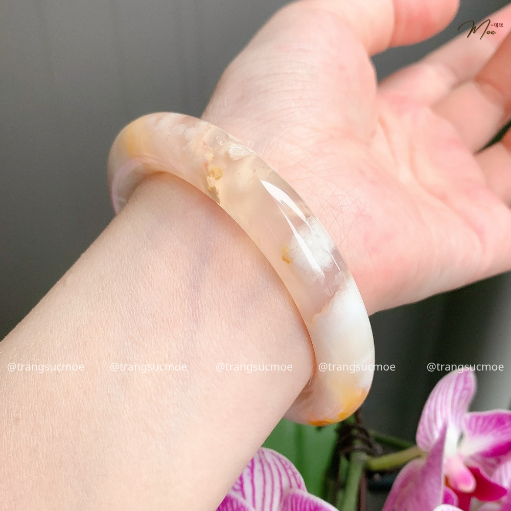 Cherry Blossom Agate Gemstone Bracelet