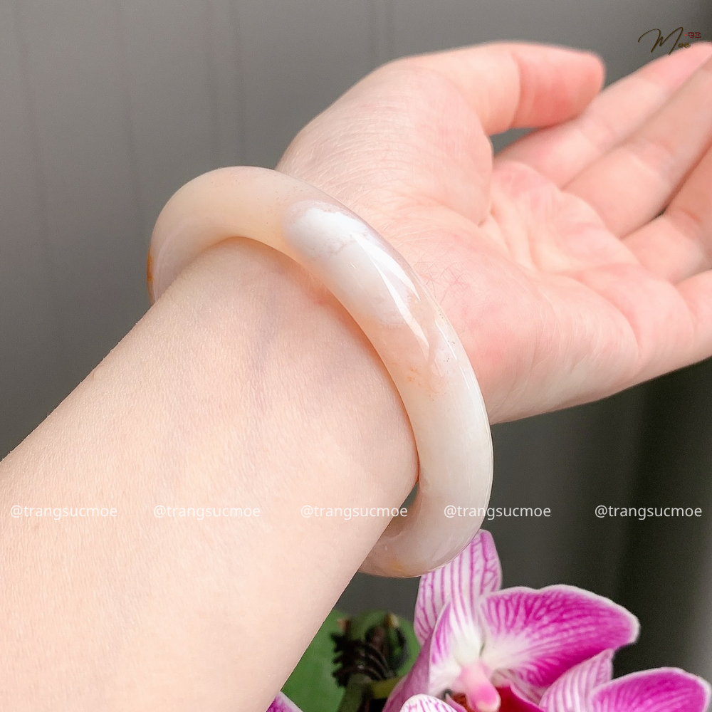 Cherry Blossom Agate Gemstone Bracelet