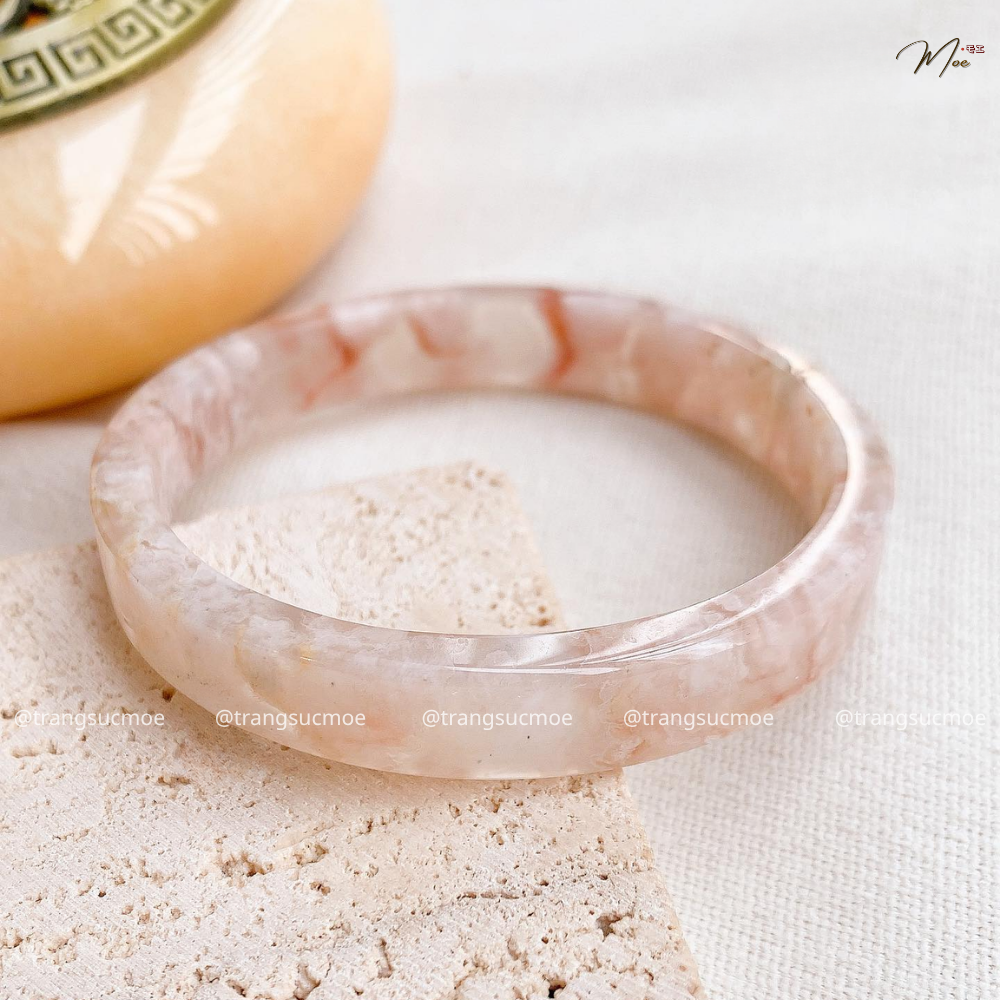 Cherry Blossom Agate Gemstone Bracelet