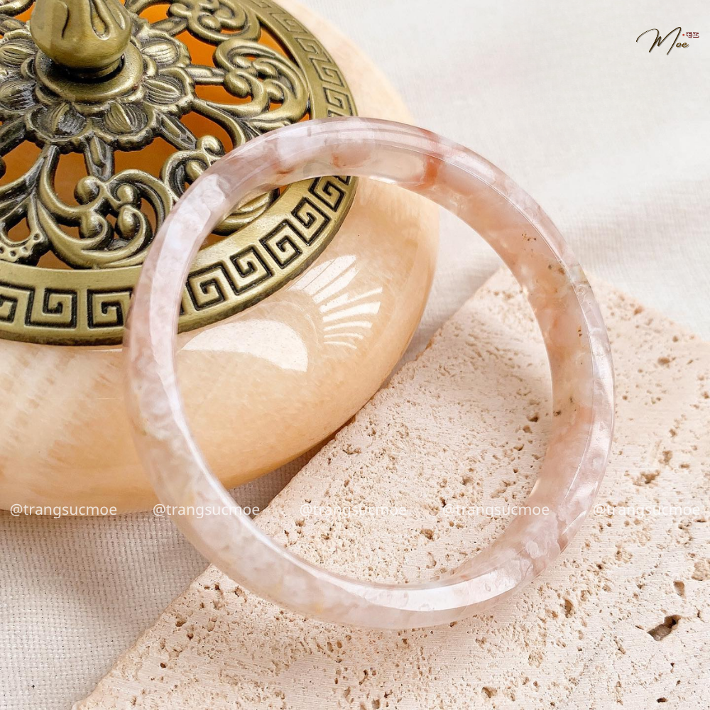 Cherry Blossom Agate Gemstone Bracelet