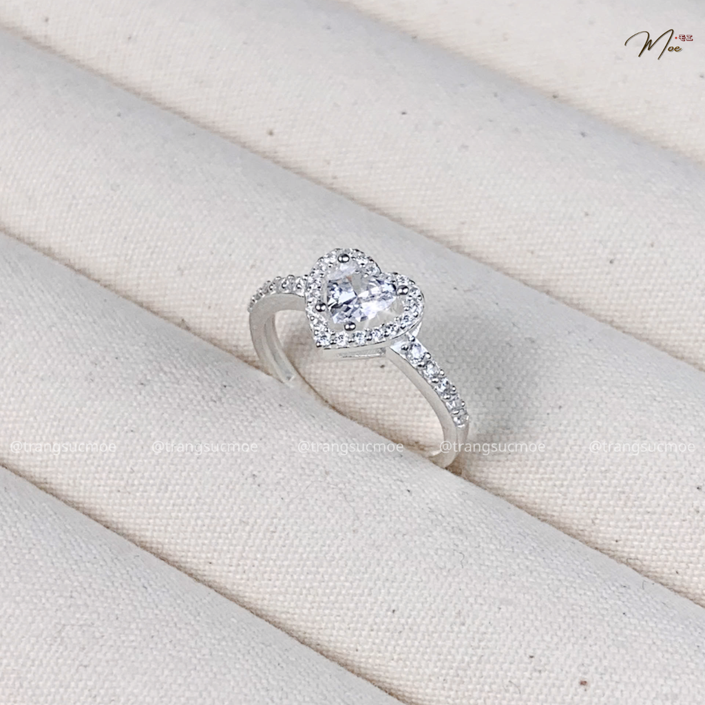 Crystal Heart Women's Ring – S925 Silver