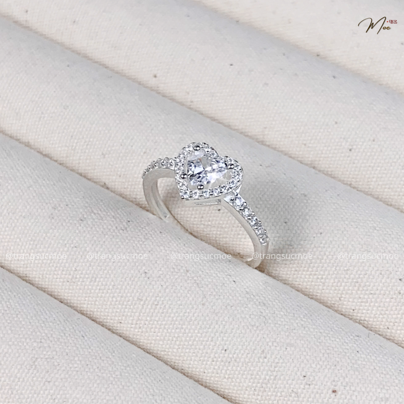 Crystal Heart Women's Ring – S925 Silver