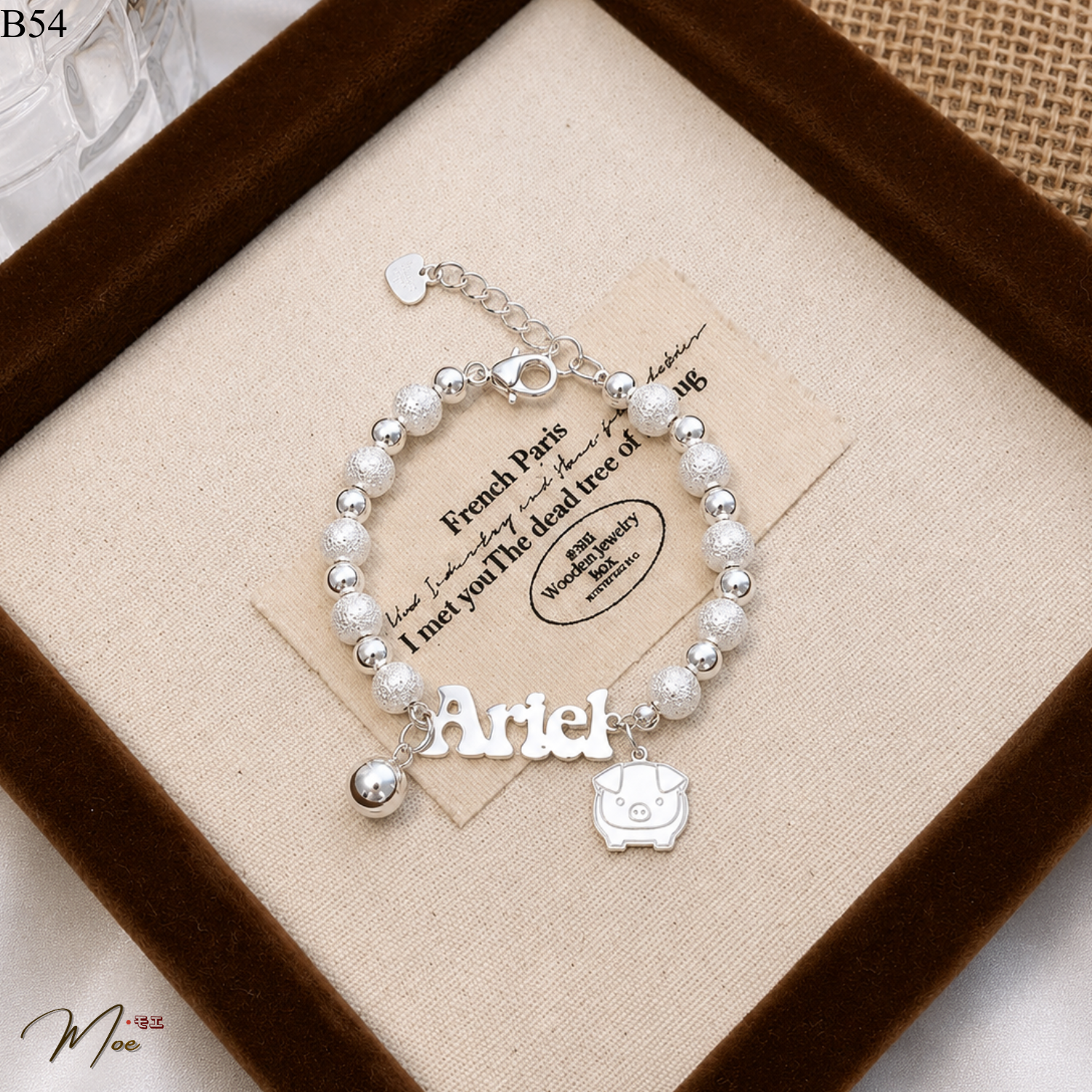 Striped Bead Baby Bracelet with Mix Charms – S999 Pure Silver | Custom Design