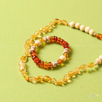 Baby Amber & Mulberry Wood Necklace and Bracelet Set