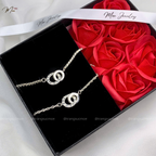 Eternal Roman Numeral Cage Couple Bracelet