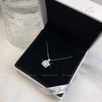 Luxury Square Solitaire Crystal Necklace – S925 Silver with Premium CZ Crystal