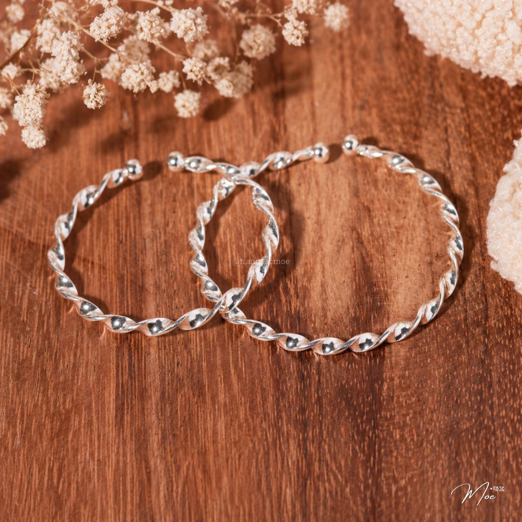Twisted Open Bangle – Mom & Baby Set