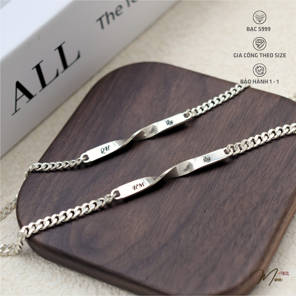 Infinity Double Bracelet with Custom Name Engraving