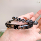 Black Rutilated Quartz Wide Bracelet
