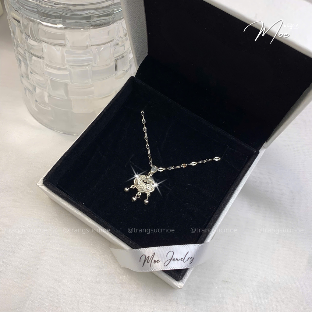 Peace & Longevity Plaque Silver Necklace – S999 Pure Silver
