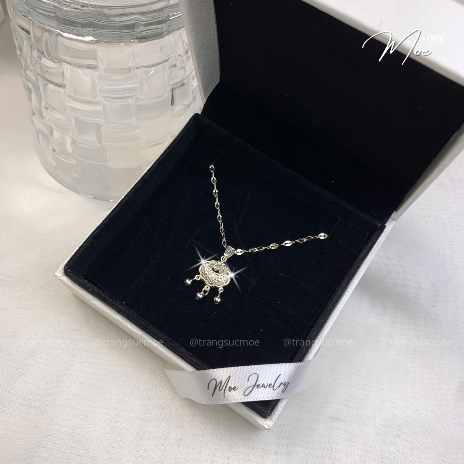 Peace & Longevity Plaque Silver Necklace – S999 Pure Silver