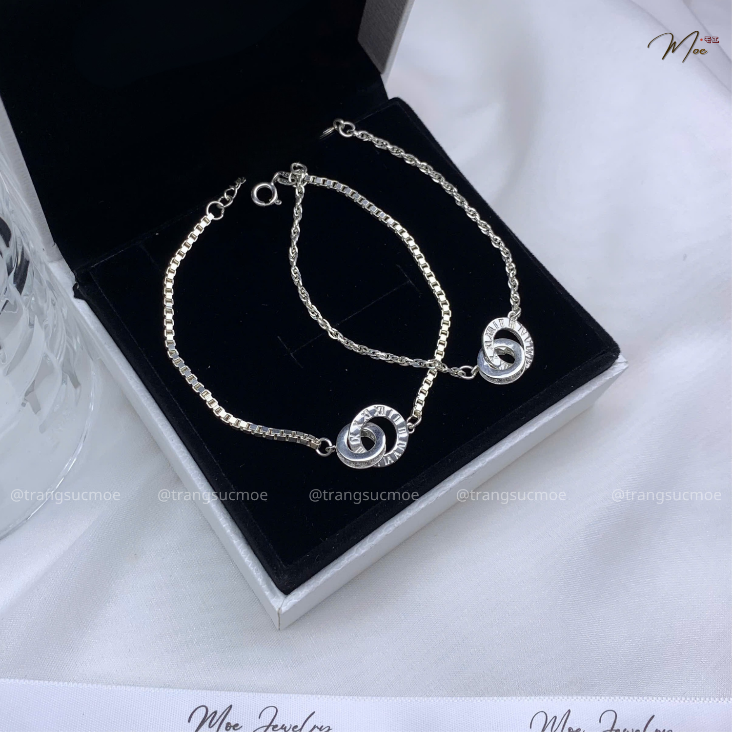 Eternal Roman Numeral Cage Couple Bracelet