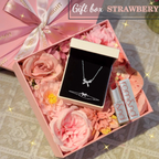 Strawberry Silk Flower Jewelry Gift Box 20x20x15cm