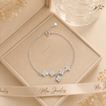 Delicate Four-Petal Flower Bracelet – S925 Silver