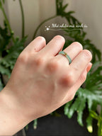 Natural Blue Jade Lotus Ring – 10K Gold