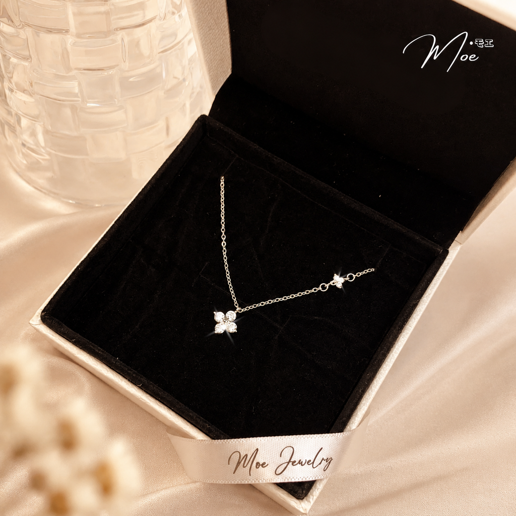 Minimalist Crystal Daisy Necklace – S925 Silver with CZ Crystal