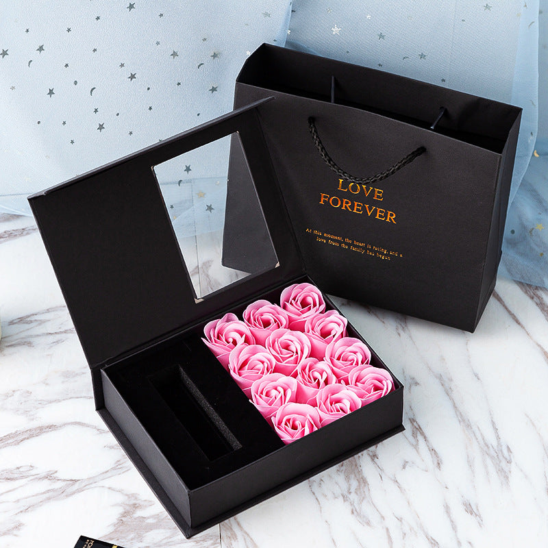 Hộp Quà Trang Sức Hoa Sáp Gấp Gọn – 12 Bông