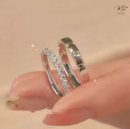 Crystal Band Couple Ring
