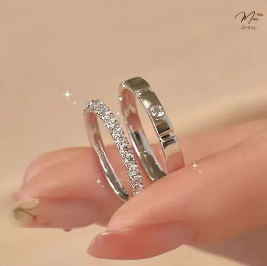 Crystal Band Couple Ring