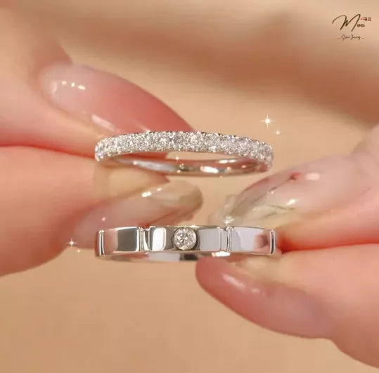 Crystal Band Couple Ring