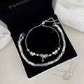 Crystal Bow Tube Couple Bracelet
