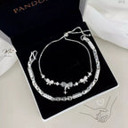 Crystal Bow Tube Couple Bracelet