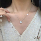 Lucky Four-Leaf Clover Crystal Necklace – S925 Silver with CZ Crystal