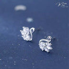 Crystal Swan Earrings – S925 Silver