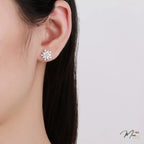 Crystal Snowflake Earrings – S925 Silver