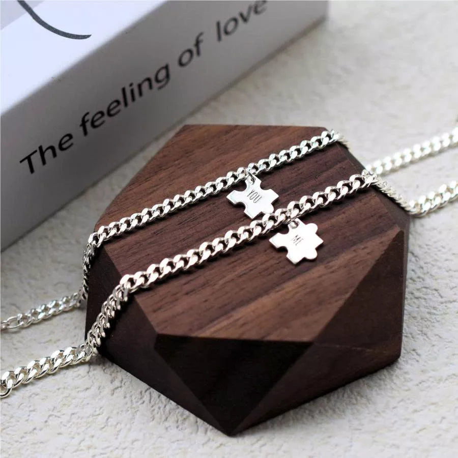 Perfect Puzzle Single Chain Couple Bracelet