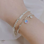 Moonstone Heart Tube Couple Bracelet