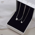 Crystal Cylinder Pendant Couple Necklace