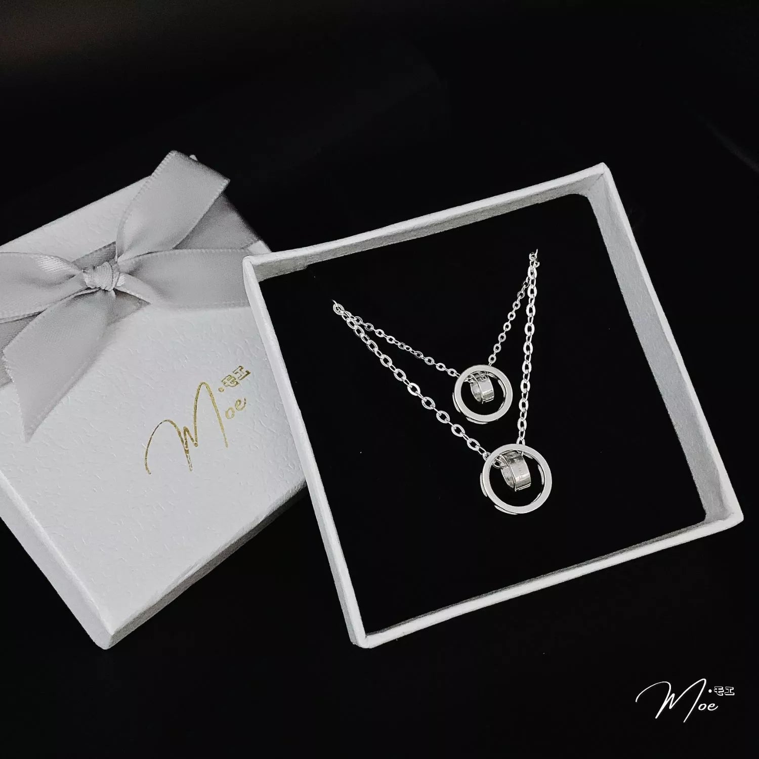 Forever Love Ring Pendant Couple Necklace