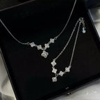 Delicate Four-Petal Flower Bracelet – S925 Silver