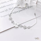 Lucky Four-Leaf Clover Quartz Gemstone Bracelet – S925 Silver
